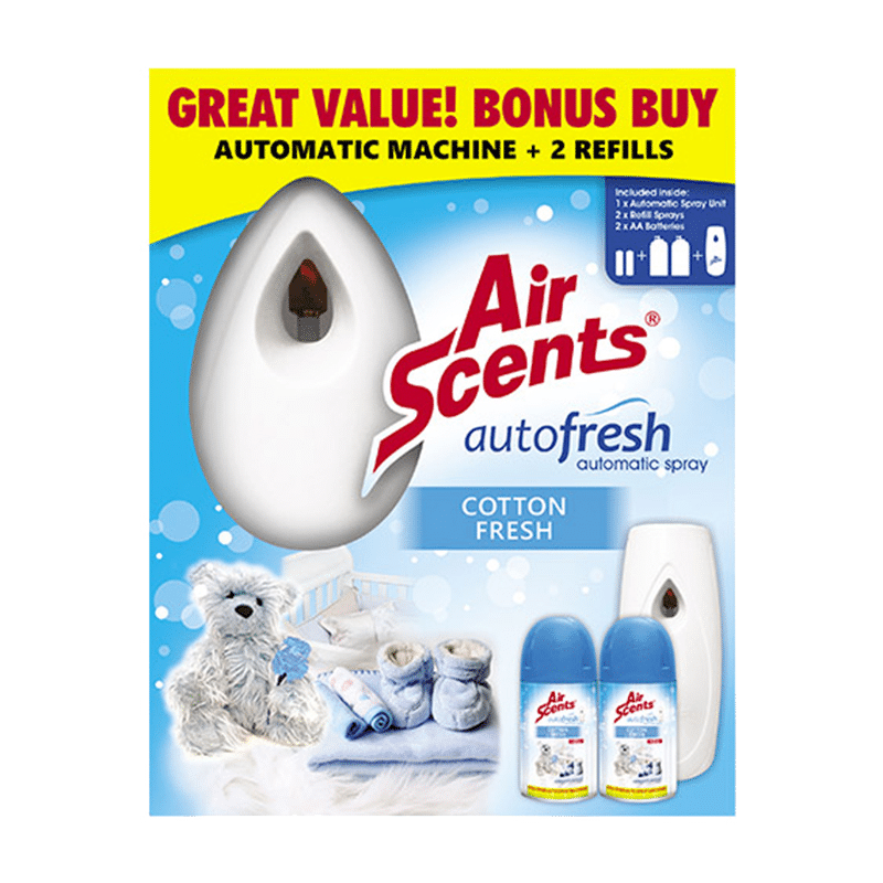 Air Scents Autofresh Automatic Spray + 2 Refills (Cotton Fresh)