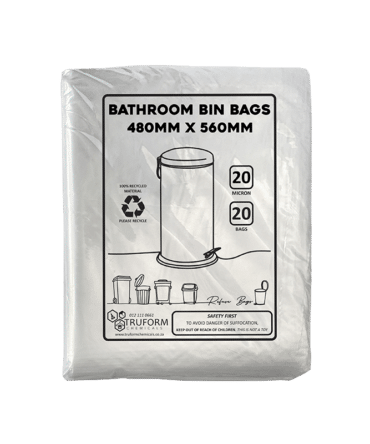 Bathroom Bin Bags 480mm X 560mm 20 Bags 20 Micron
