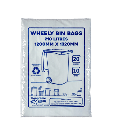 Wheelie Bin Bags 1200mm X 1320mm 10 Bags 20 Micron - Black