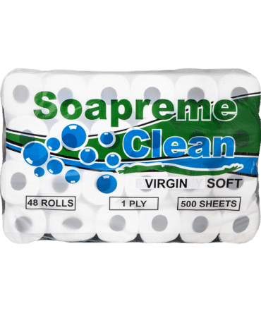 Soapreme Clean 1 Ply Virgin 48 Rolls 500 Sheets