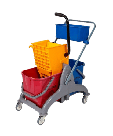 Trolley 50L Double Bucket Wringer and Caddy